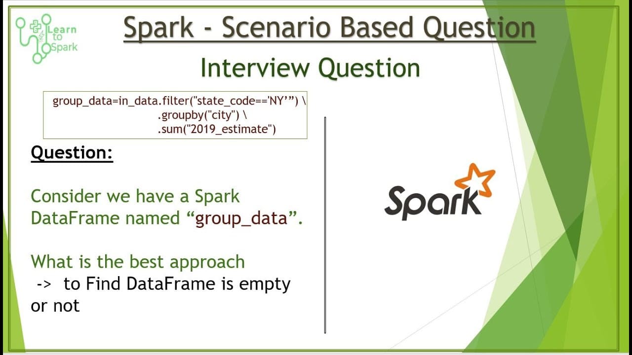 best spark interview questions scenario based
