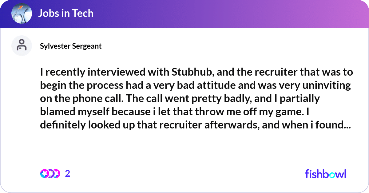 best stubhub interview questions