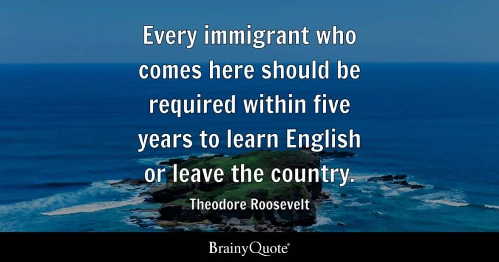 best teddy roosevelt immigration quotes