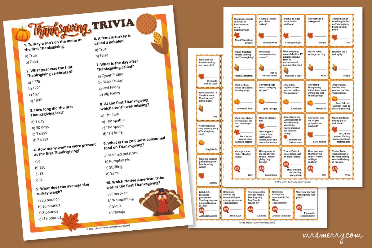 best thanksgiving trivia questions and answers