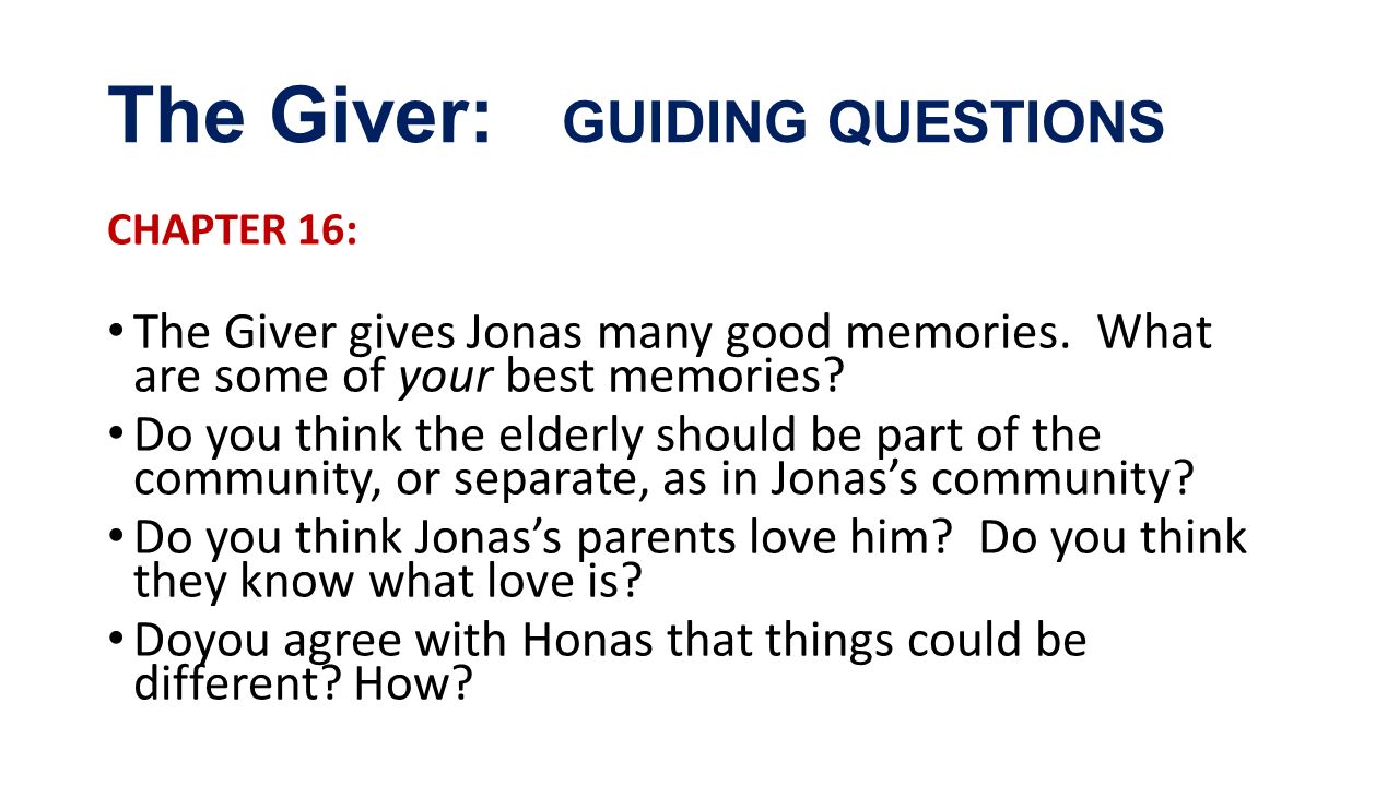 best the giver questions