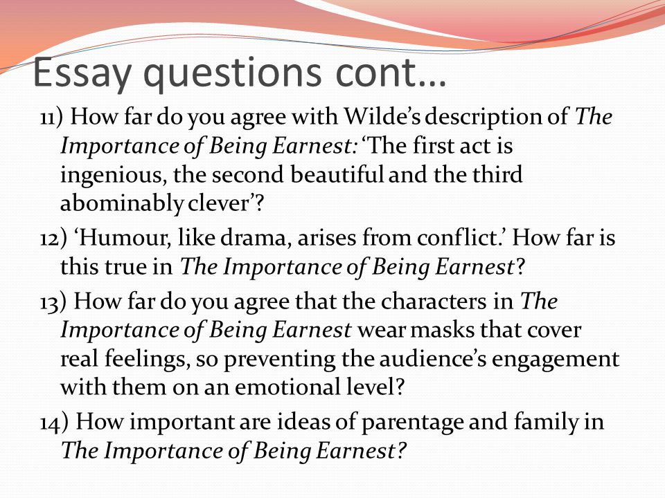 best the importance of being earnest discussion questions