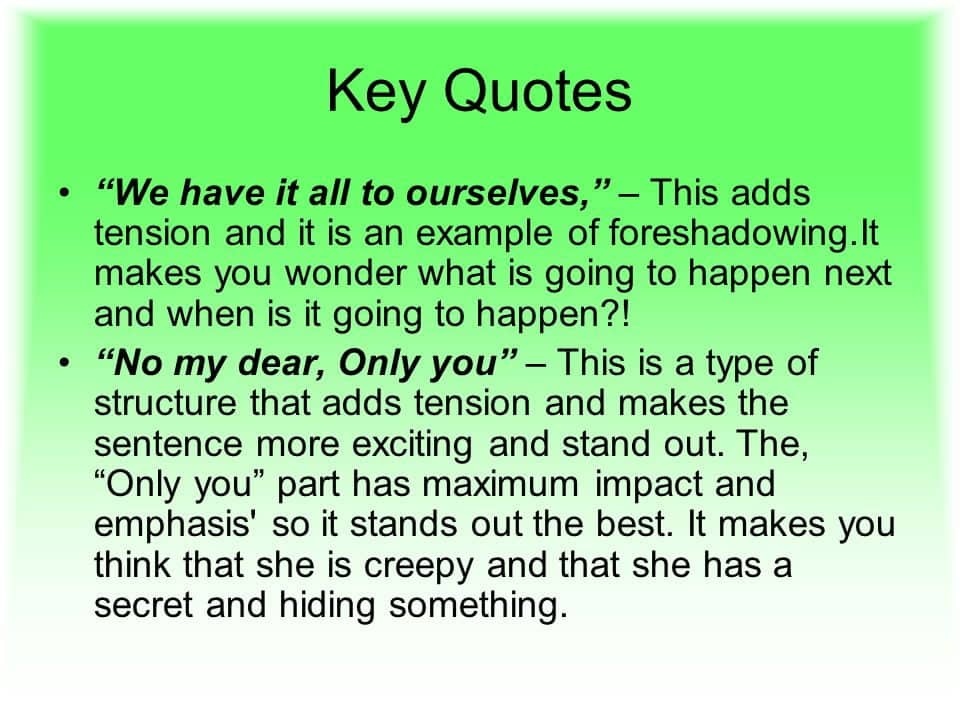 best the landlady foreshadowing quotes