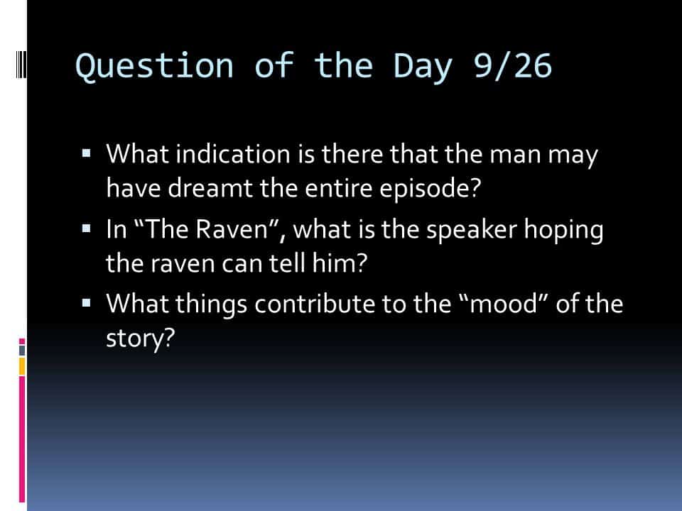 best the raven questions and answers