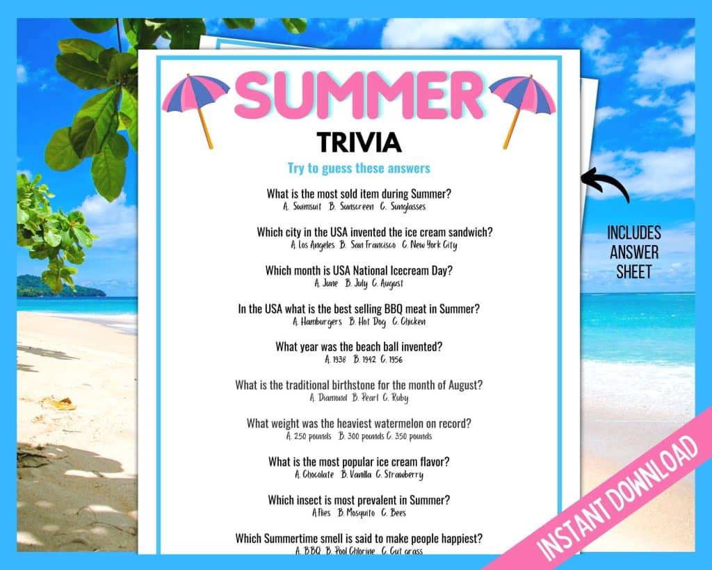 best true or false questions about summer