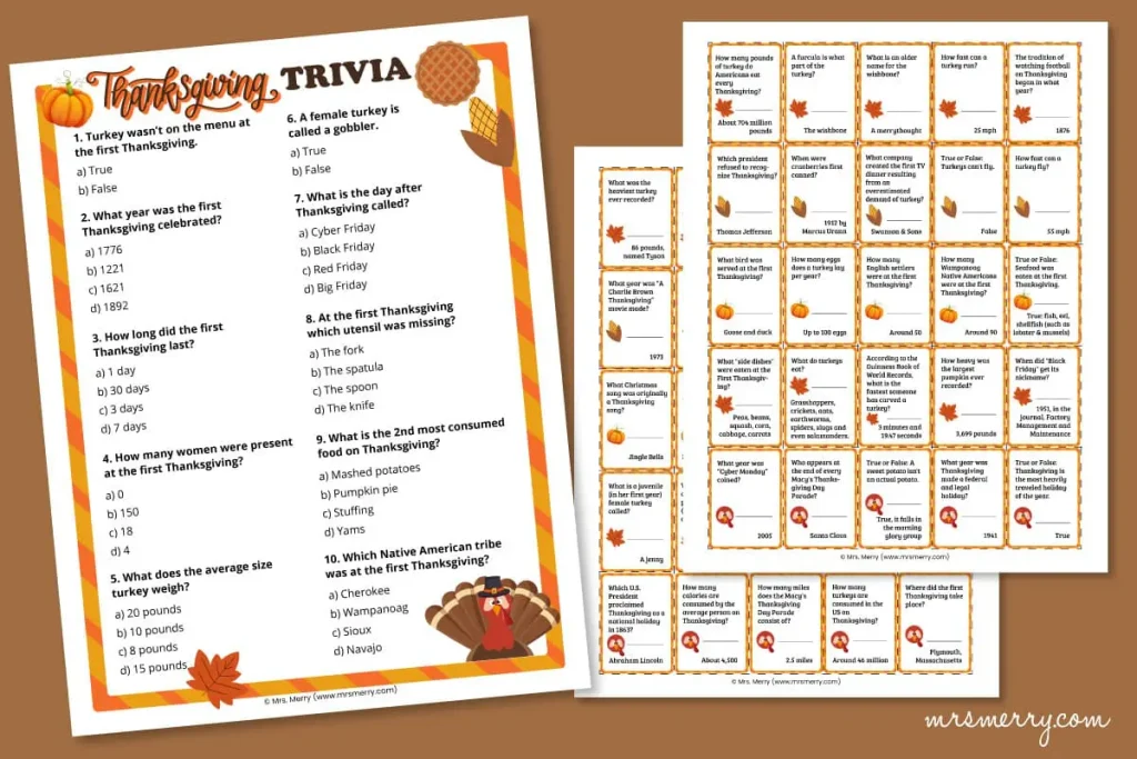 best true or false thanksgiving questions
