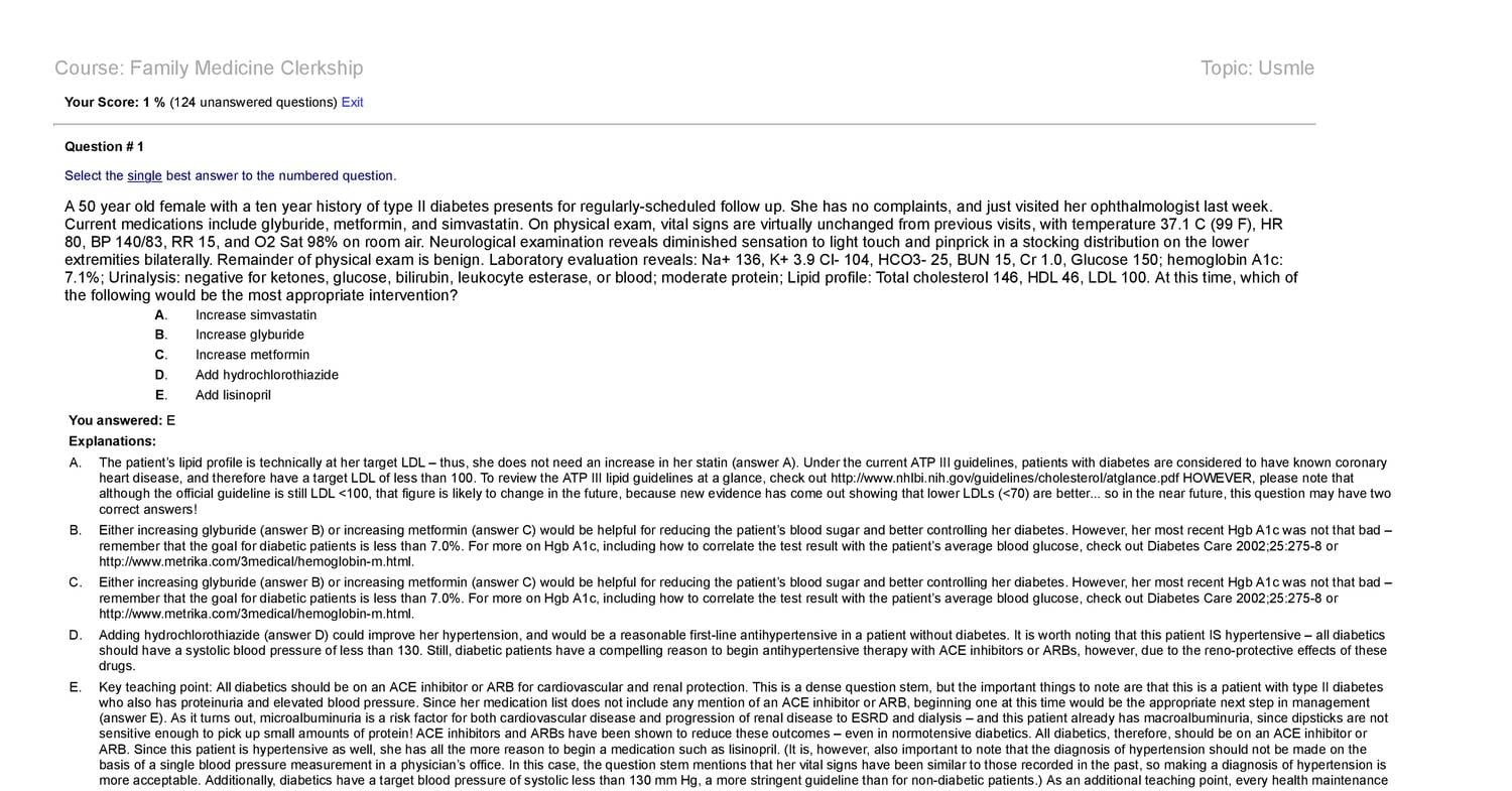 best uva questions family medicine