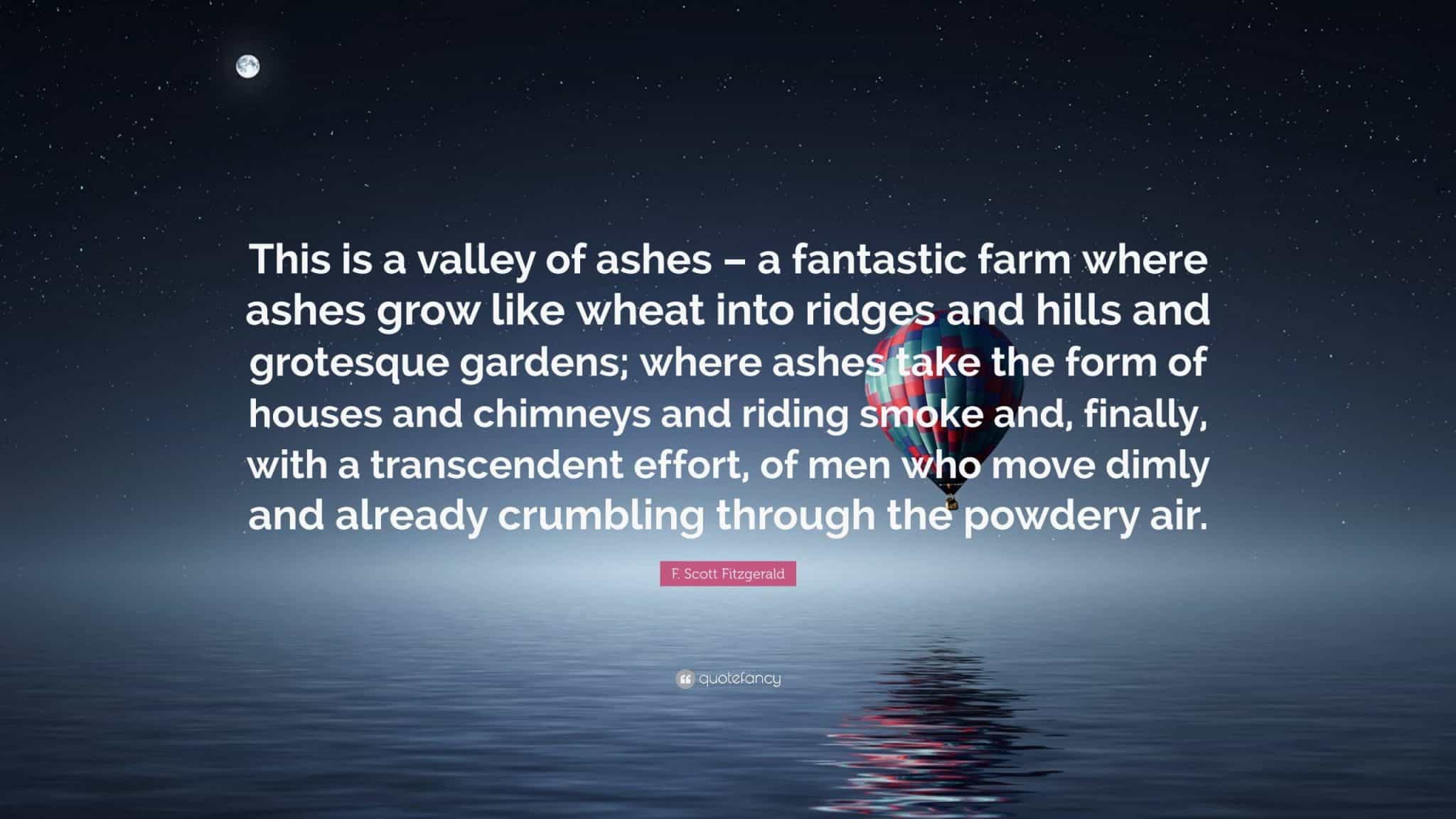 best valley of ashes quotes with page number scaled