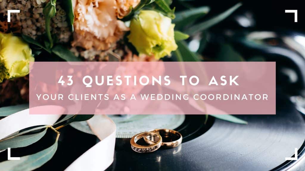 best wedding coordinator questions