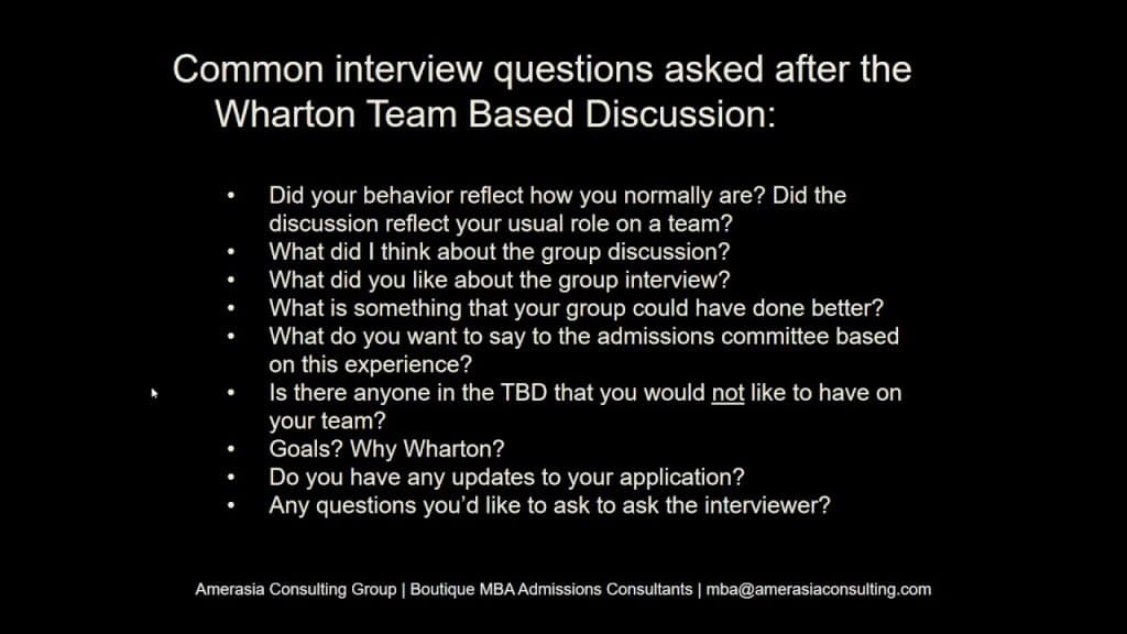 best wharton mba questions